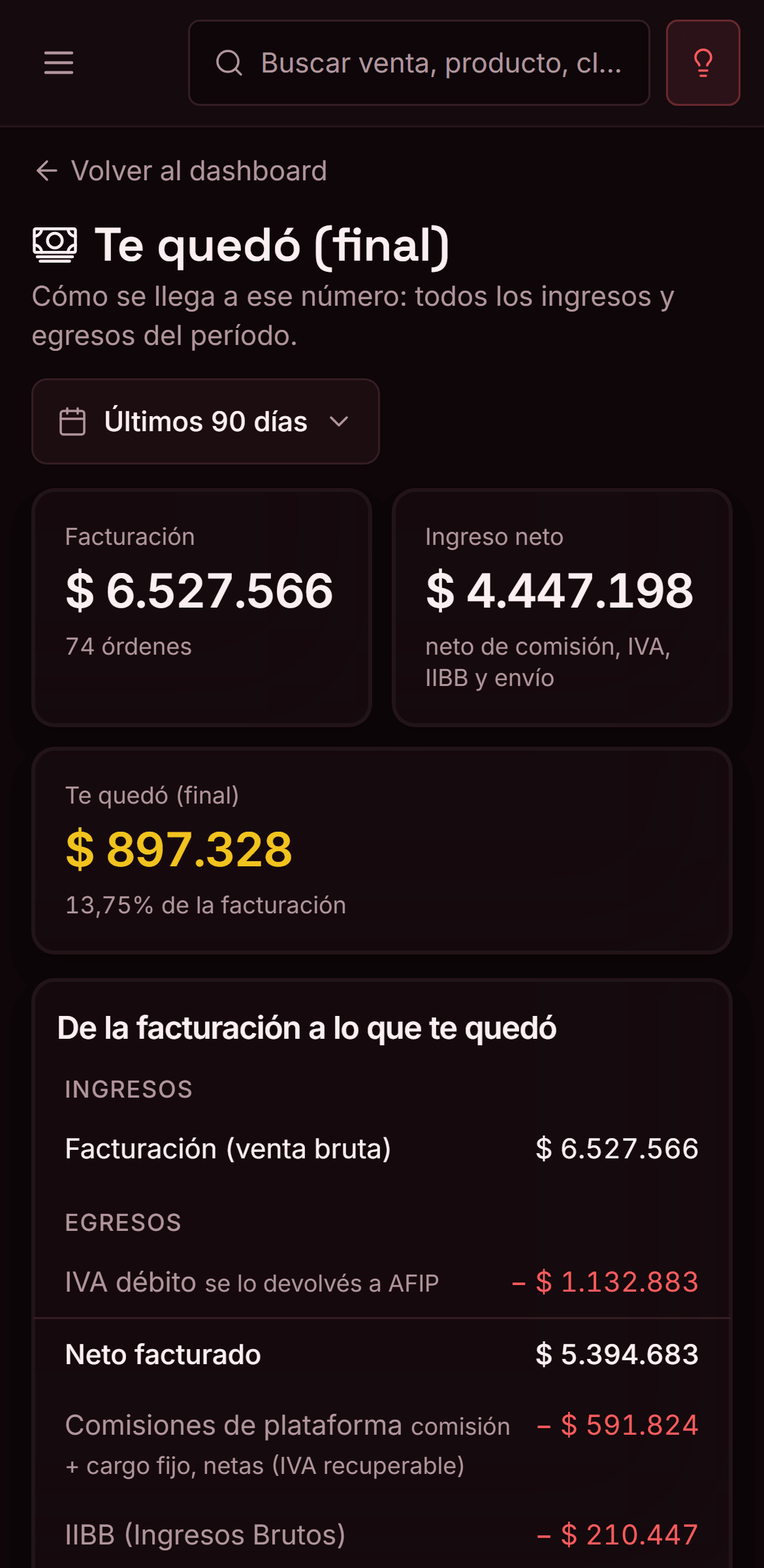 El desglose de Pulpo en el teléfono: de la facturación a lo que quedó, línea por línea